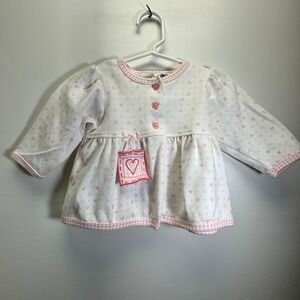Bright Future Heart Print Cardigan Baby Girls 6-9M Soft Girly Hearts Cottagecore